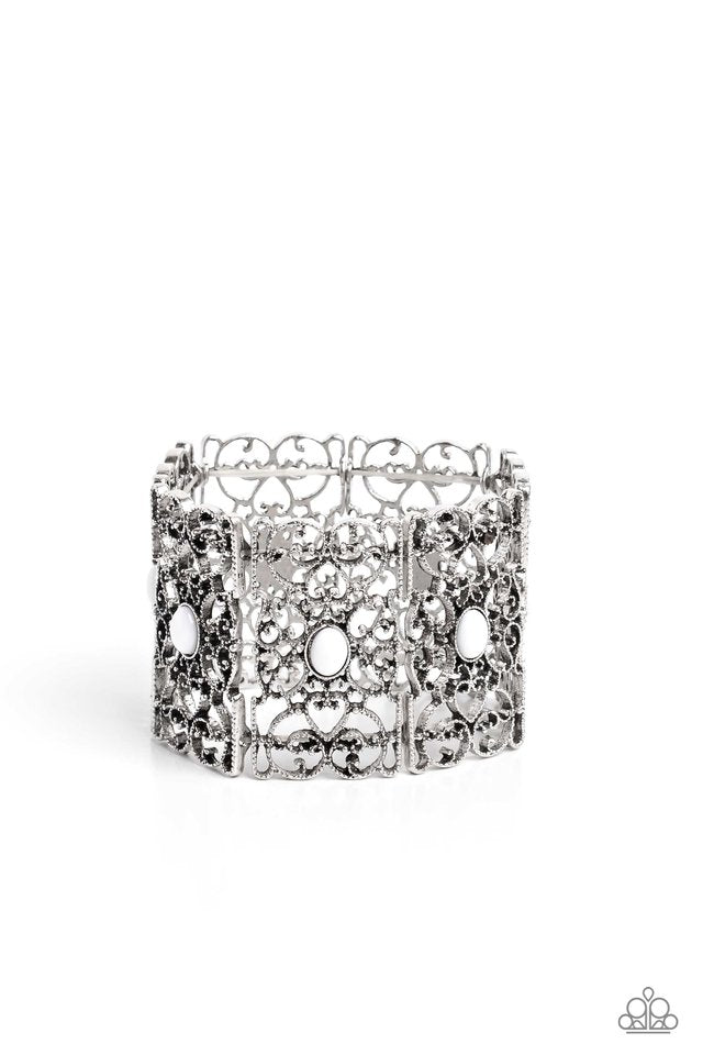 Fairest Filigree - White - Paparazzi Bracelet Image