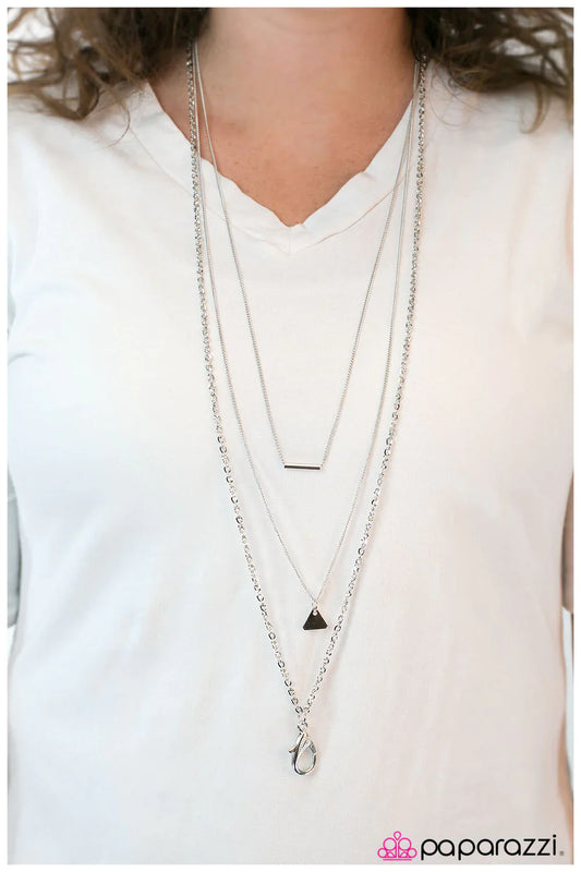 Paparazzi Necklace ~ Time To TRI Something New  - Silver