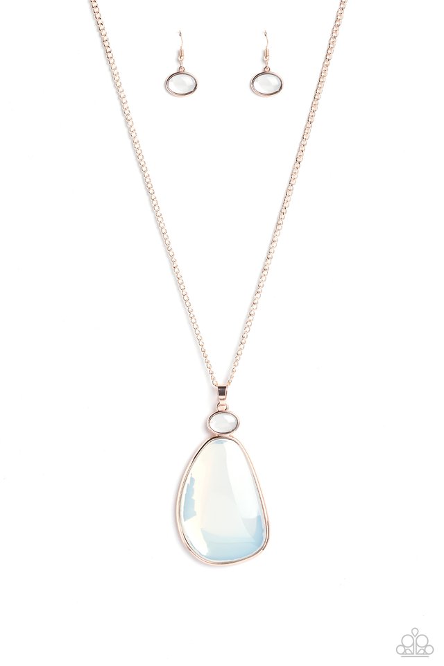 Geometric Glow - Rose Gold - Paparazzi Necklace Image