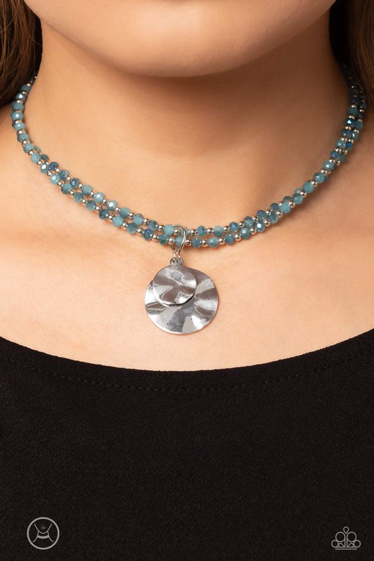 Compacted Cosmos - Blue - Paparazzi Necklace Image