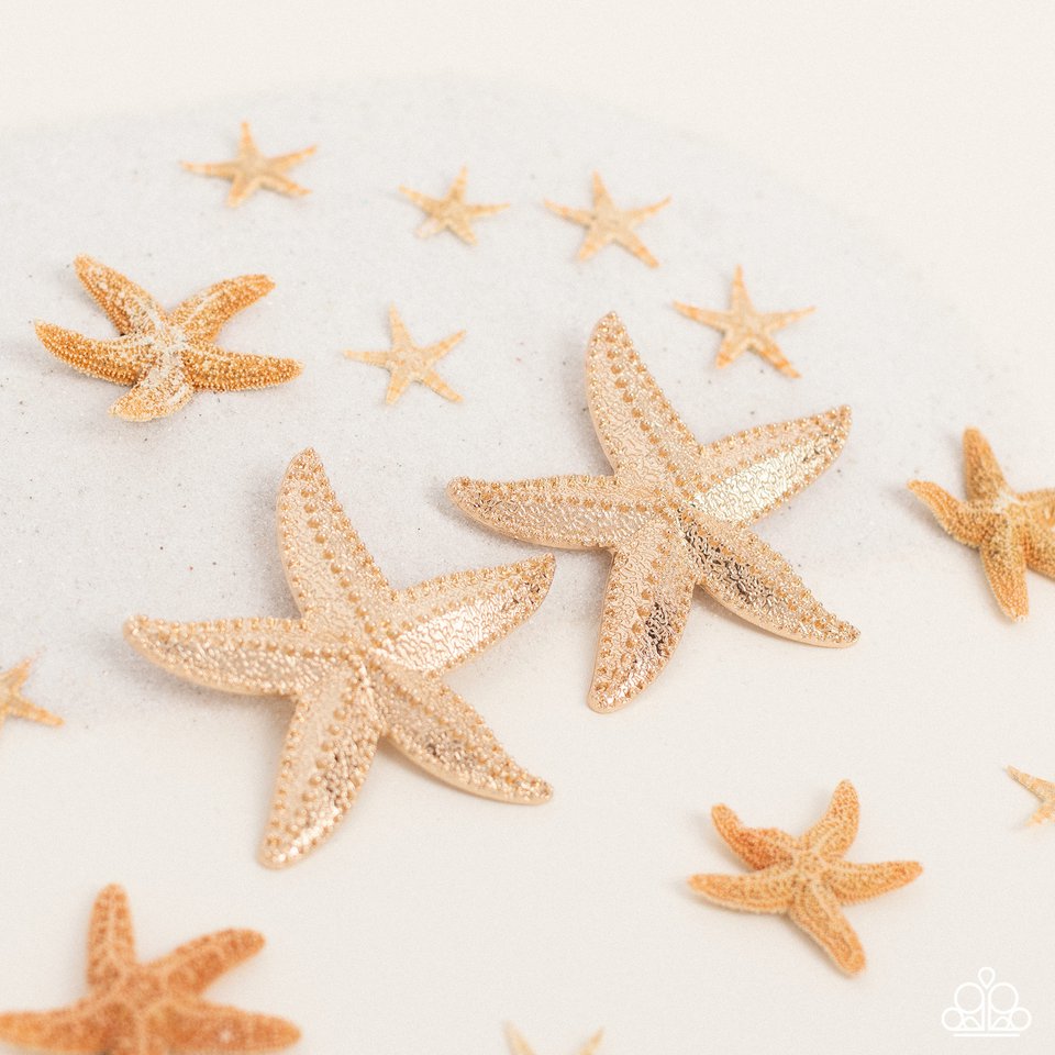 Starfish Season - Gold - Paparazzi Earring Image
