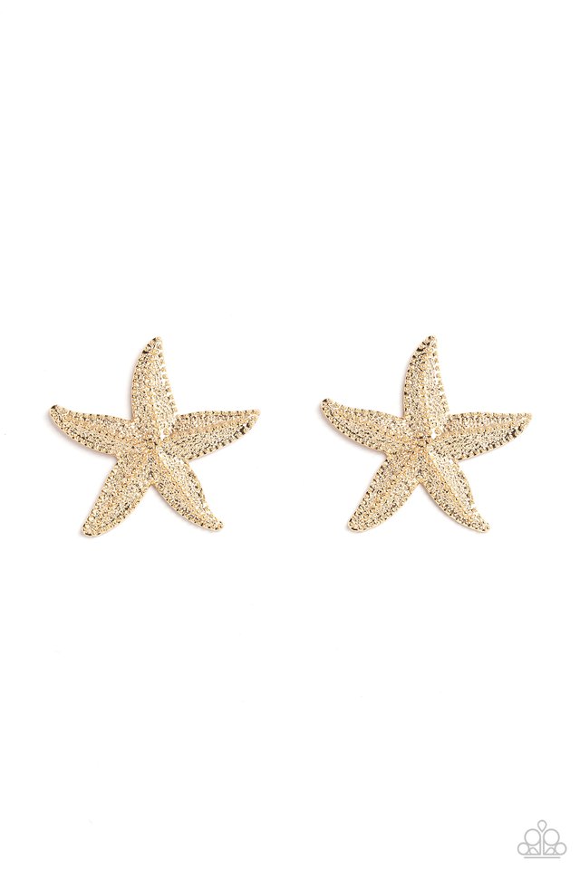 Starfish Season - Gold - Paparazzi Earring Image