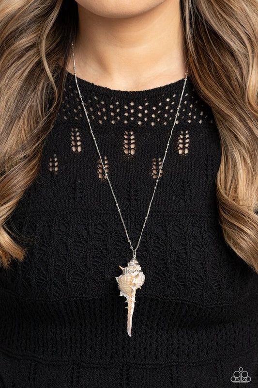 Sea CONCH - White - Paparazzi Necklace Image