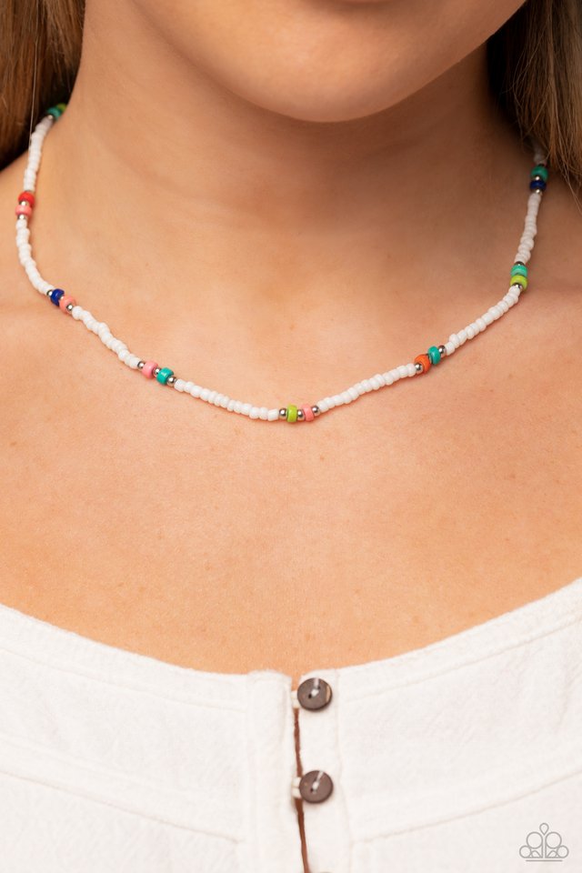 Tis the SEA-SUN - White - Paparazzi Necklace Image