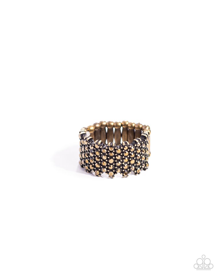 Vividly Vertical - Brass - Paparazzi Ring Image
