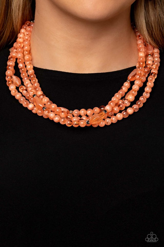 Layered Lass - Orange - Paparazzi Necklace Image