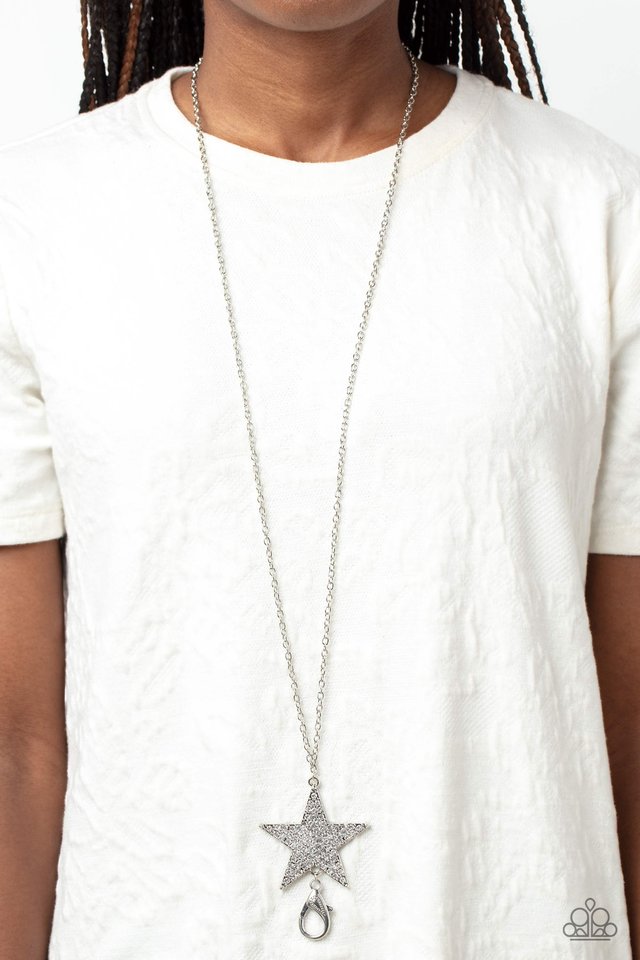 Rock Star Sparkle - White - Paparazzi Necklace Image