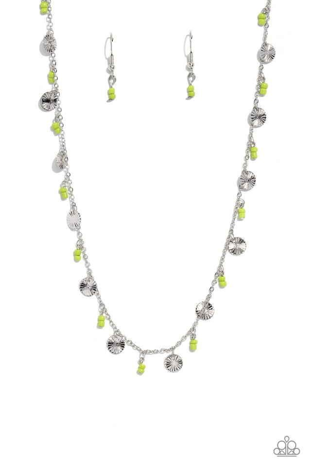 Sand Dollar Sass - Green - Paparazzi Necklace Image