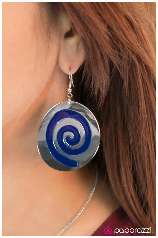 Paparazzi Earring ~ Anasazi Swirl - Blue