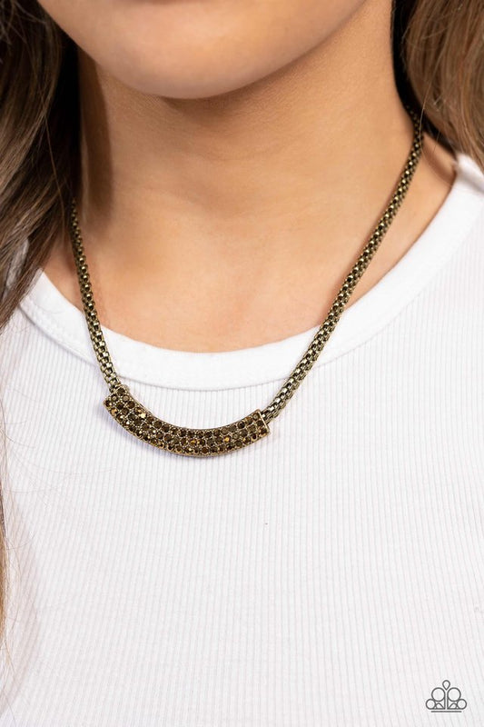 Swing Dance Dream - Brass - Paparazzi Necklace Image