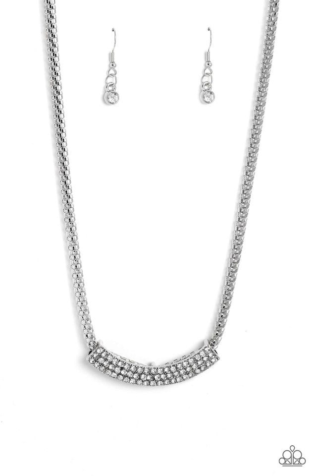 Swing Dance Dream - White - Paparazzi Necklace Image