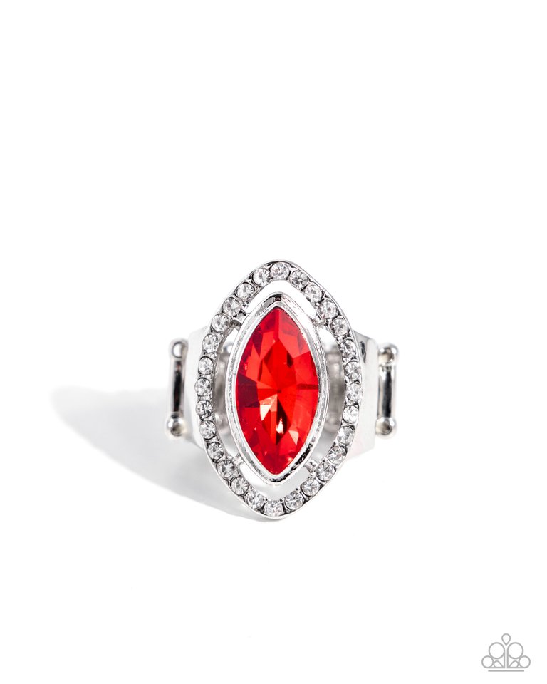Marquise Majesty - Red - Paparazzi Ring Image