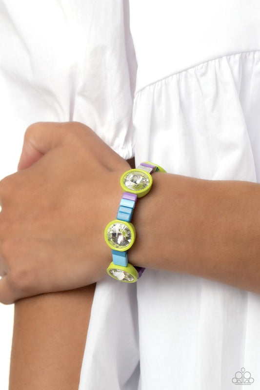 Multicolored Madness - Green - Paparazzi Bracelet Image