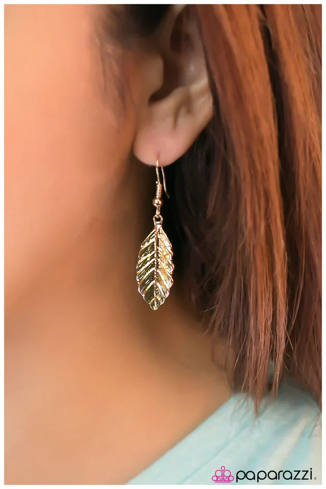 Paparazzi Earring ~ Flight Plan - Gold