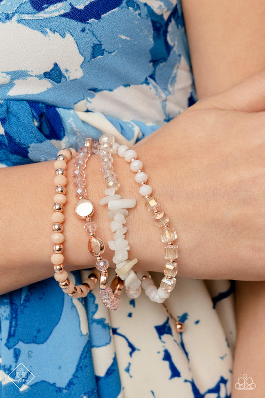 Paparazzi Bracelet ~ Dewy Delight - Rose Gold