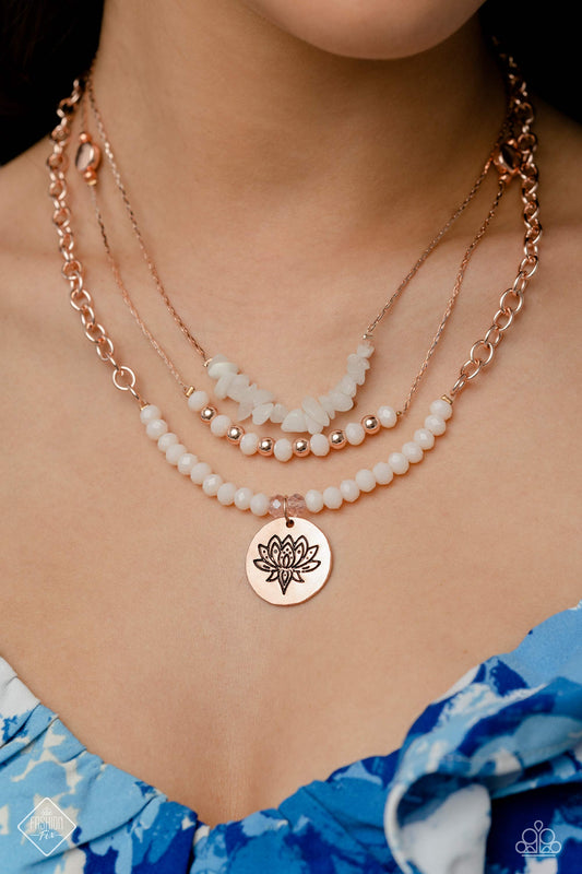 Paparazzi Necklace ~ Lotus Luxury - Rose Gold