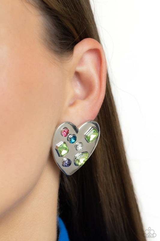Relationship Ready - Green - Paparazzi Earring Image