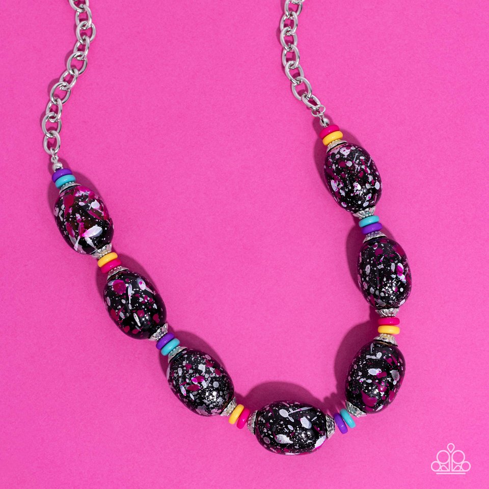 No Laughing SPLATTER - Pink - Paparazzi Necklace Image