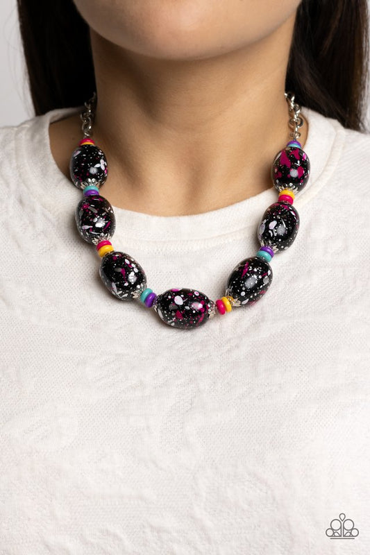 No Laughing SPLATTER - Pink - Paparazzi Necklace Image