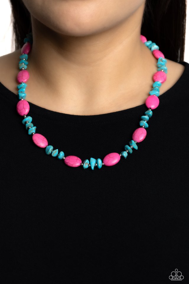Stone Age Showcase - Pink - Paparazzi Necklace Image