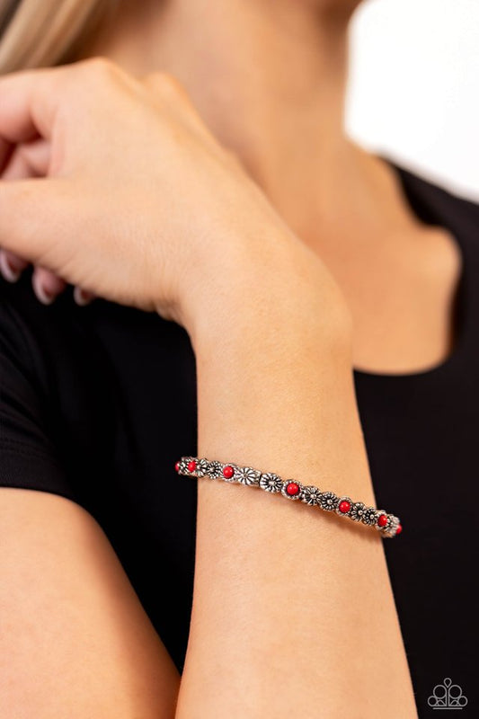Floral Fast Lane - Red - Paparazzi Bracelet Image
