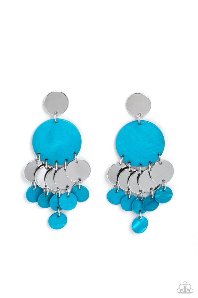 SHELL of the Ball - Blue - Paparazzi Earring Image