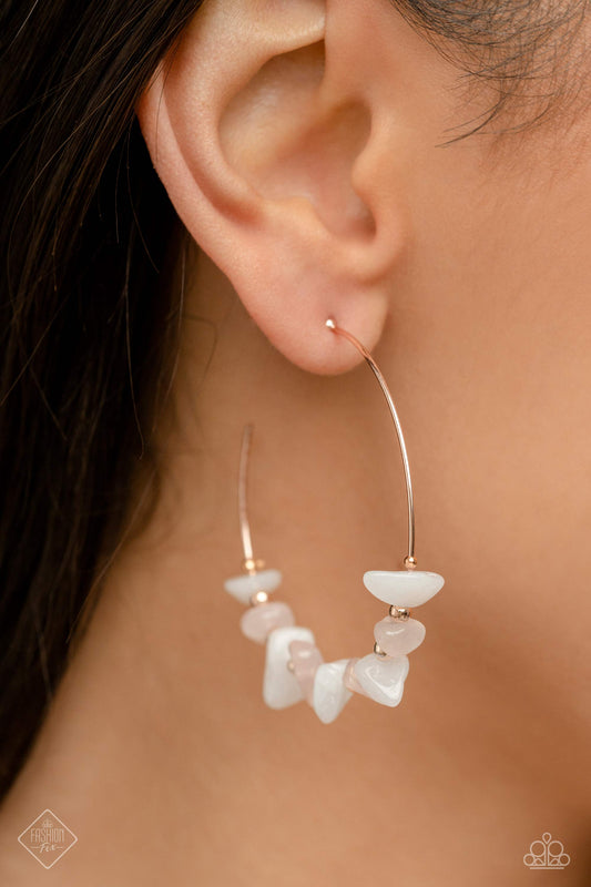 Paparazzi Earring ~ Euphoric Enjoyment - Rose Gold