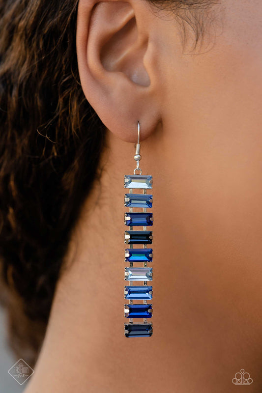 Paparazzi Earring ~ Superbly Stacked - Blue