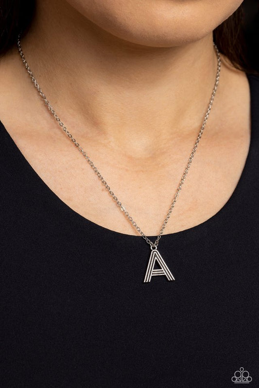 Leave Your Initials - Silver - A - Paparazzi Necklace Image