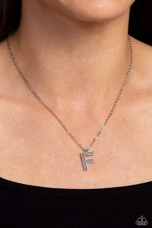 Leave Your Initials - Silver - F - Paparazzi Necklace Image