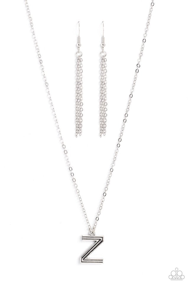 Leave Your Initials - Silver - Z - Paparazzi Necklace Image