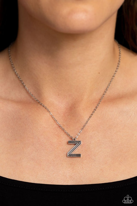 Leave Your Initials - Silver - Z - Paparazzi Necklace Image