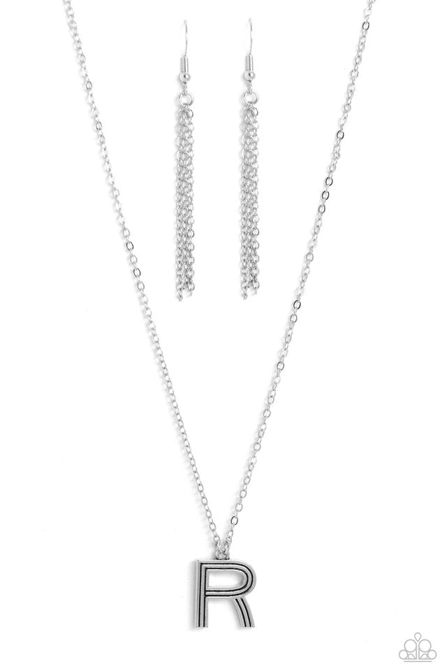 Leave Your Initials - Silver - R - Paparazzi Necklace Image