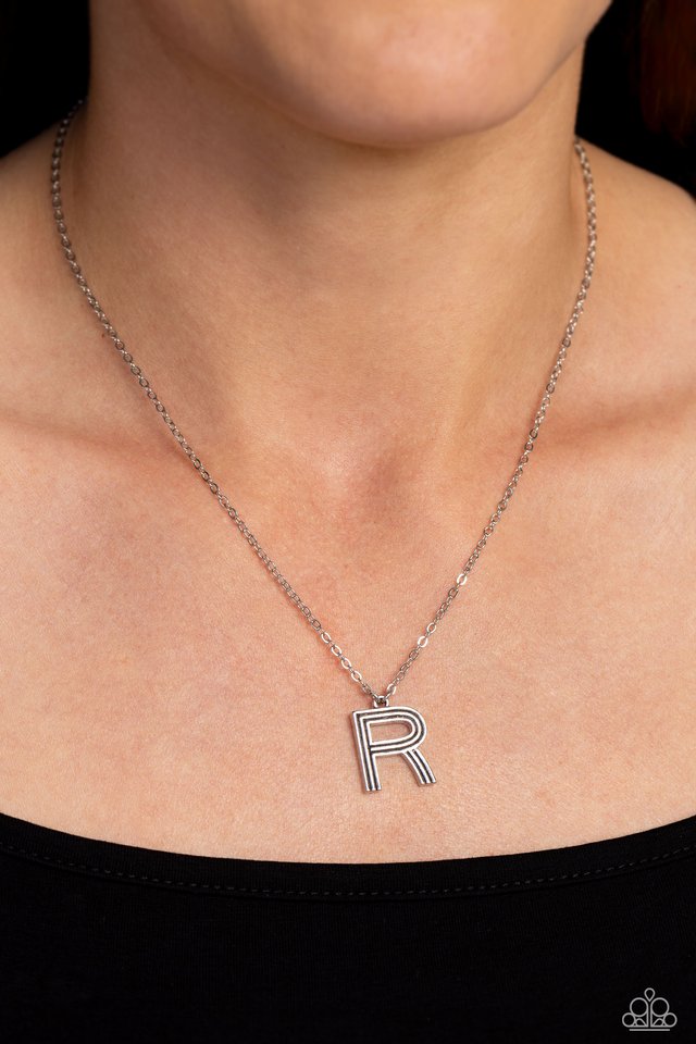 Leave Your Initials - Silver - R - Paparazzi Necklace Image