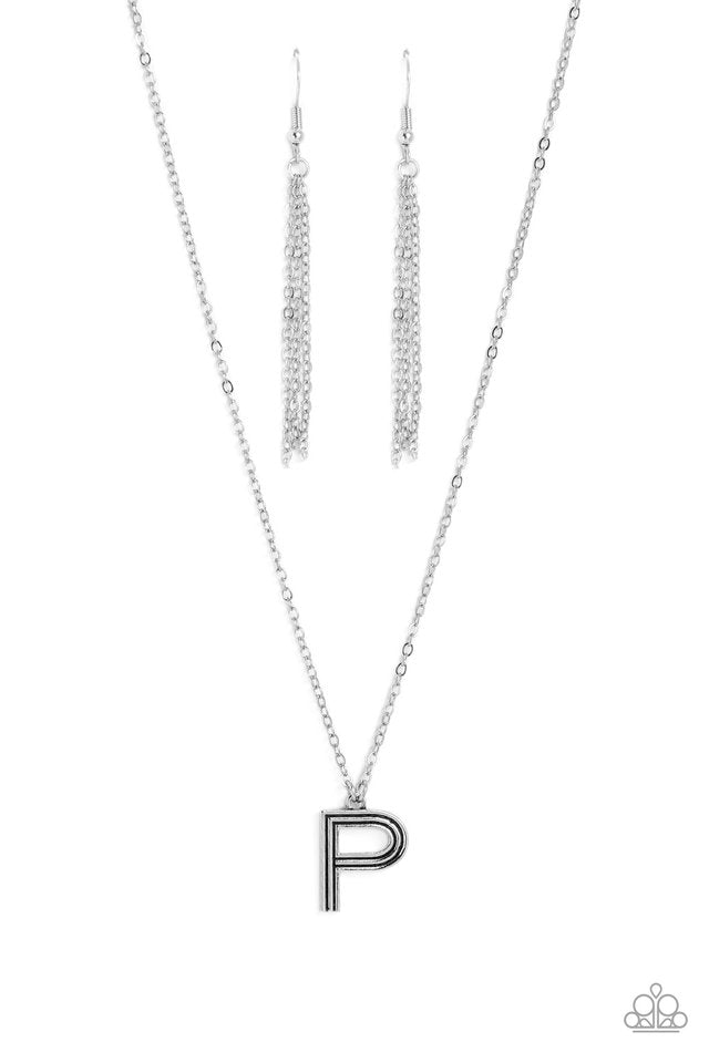 Leave Your Initials - Silver - P - Paparazzi Necklace Image
