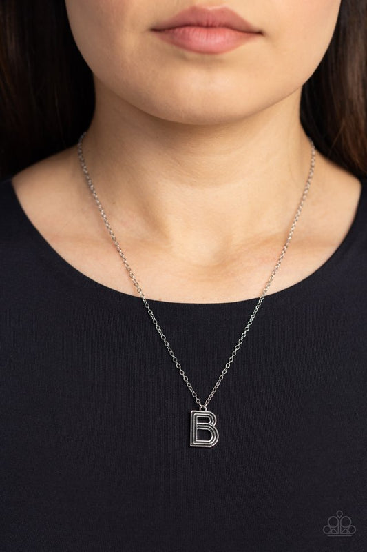 Leave Your Initials - Silver - B - Paparazzi Necklace Image