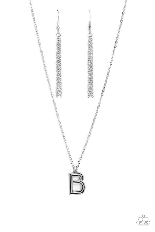 Leave Your Initials - Silver - B - Paparazzi Necklace Image