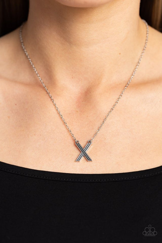 Leave Your Initials - Silver - X - Paparazzi Necklace Image