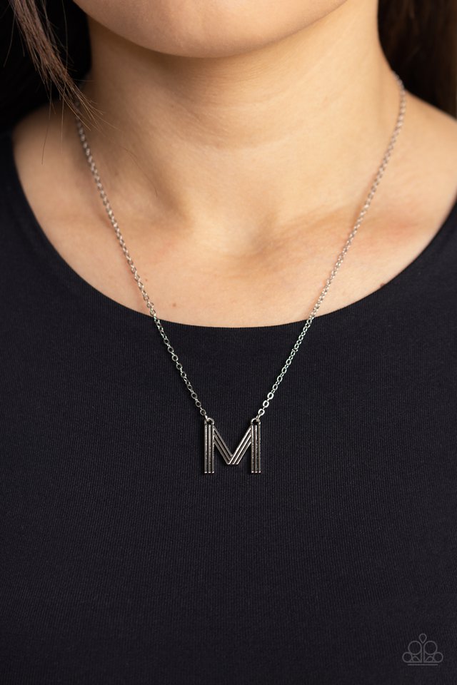 Leave Your Initials - Silver - M - Paparazzi Necklace Image