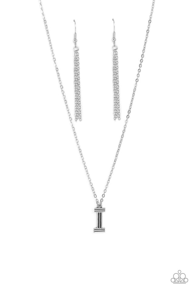 Leave Your Initials - Silver - I - Paparazzi Necklace Image