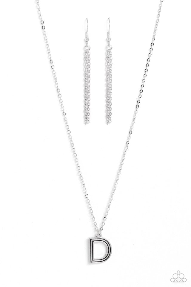Leave Your Initials - Silver - D - Paparazzi Necklace Image