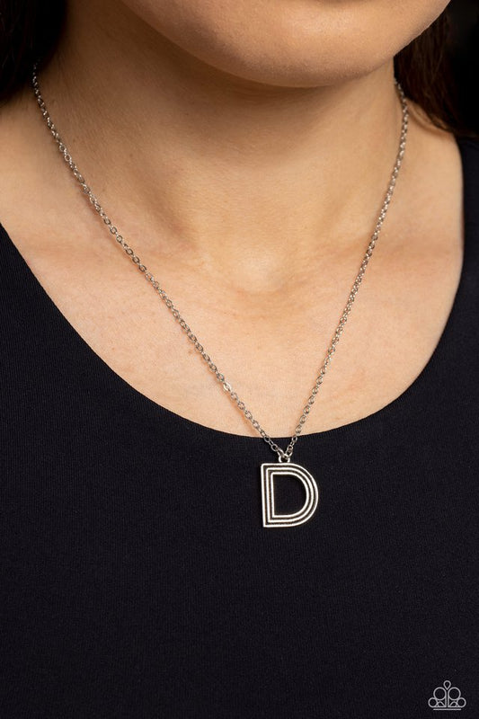 Leave Your Initials - Silver - D - Paparazzi Necklace Image
