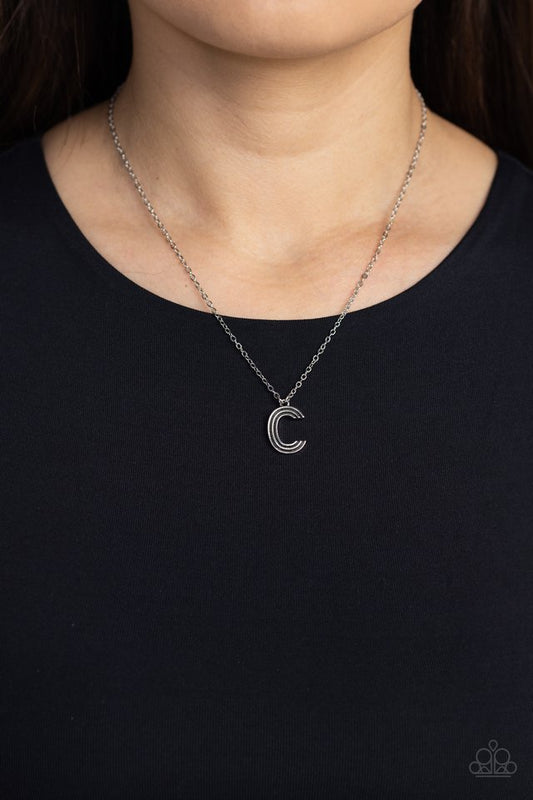 Leave Your Initials - Silver - C - Paparazzi Necklace Image
