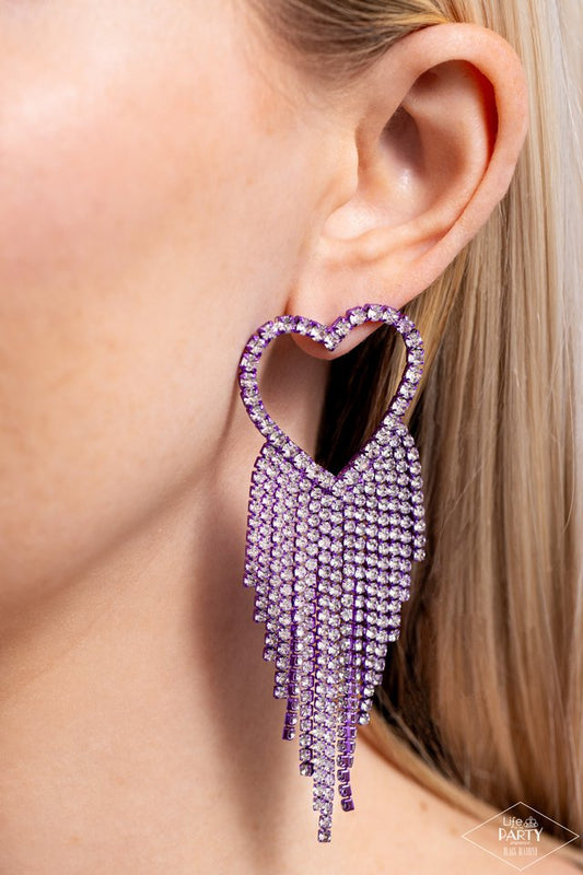 Sumptuous Sweethearts - Purple - Paparazzi Earring Image