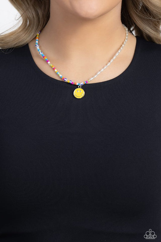 Smiling Showdown - Yellow - Paparazzi Necklace Image