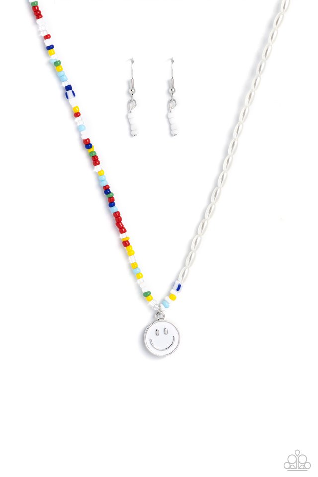 Smiling Showdown - White - Paparazzi Necklace Image