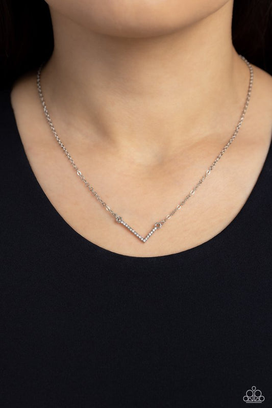 INITIALLY Yours - L - White - Paparazzi Necklace Image