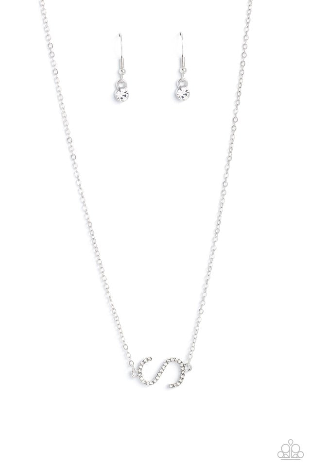 INITIALLY Yours - S - White - Paparazzi Necklace Image