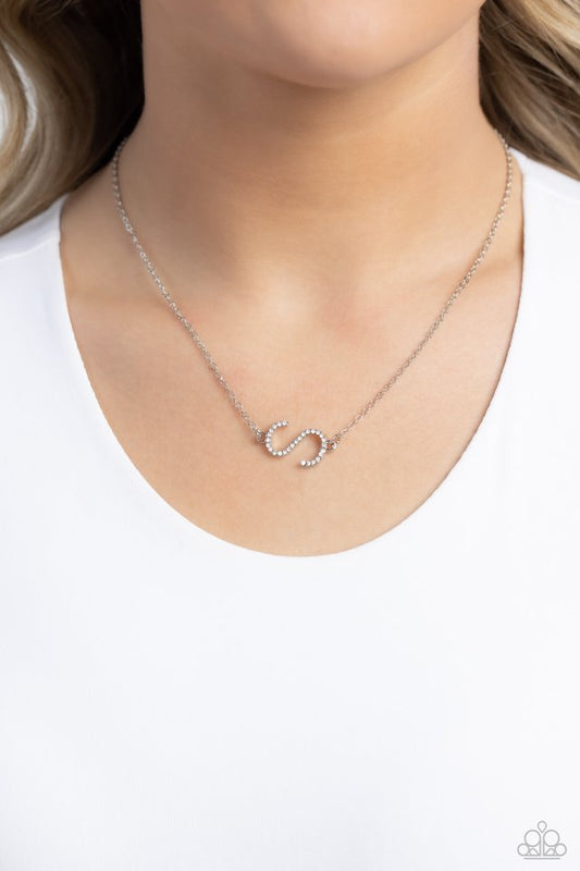 INITIALLY Yours - S - White - Paparazzi Necklace Image