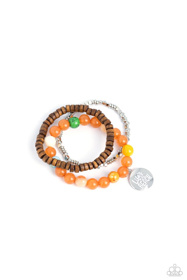 Lifes a Beach - Orange - Paparazzi Bracelet Image